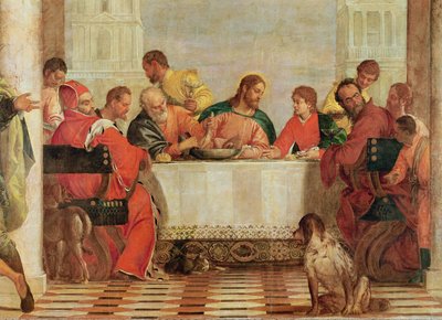 Detail van Het feest in het huis van Levi, 1573 (detail) door Paolo Veronese