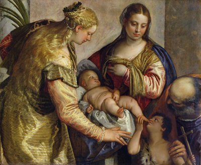 De Heilige Familie met St. Barbara, c.1550 door Paolo Veronese