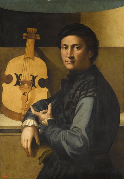 Portret van een altviolist door Paolo Zacchia the Elder