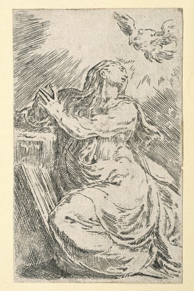De annunciatie door Parmigianino