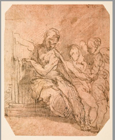Sint Cecilia (recto) door Parmigianino