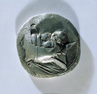 Tetradrachme van Vahbarz, Koning van Persis, met het hoofd van de Koning (voorzijde) door Parthian School
