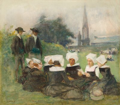 Studie voor "Bretonse Vrouwen bij een Pardon" door Pascal Adolphe Jean Dagnan Bouveret