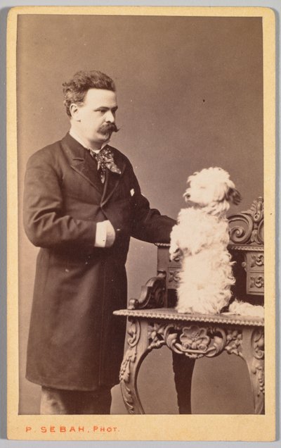 Portret van een Man en zijn Hond door Pascal Sébah