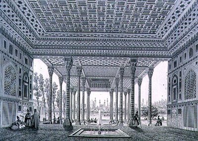 Interieur van het Paviljoen van Spiegels, Isfahan, plaat 35 uit 