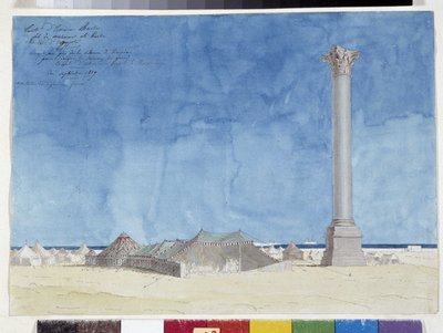 Tent, kamp aan de voet van de Pompeiuszuil door Pascal Xavier (after) Coste