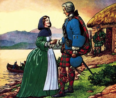 Bonnie Prins Charles en Flora Macdonald door Pat (1907-95) Nicolle