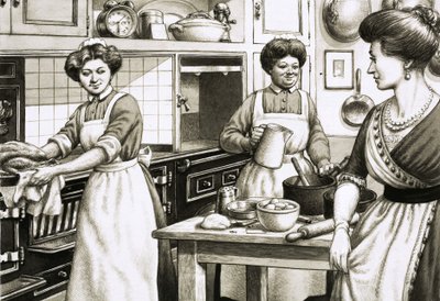 Koken in Edwardiaanse tijden werd gedaan op kolengestookte fornuizen door Pat (1907-95) Nicolle