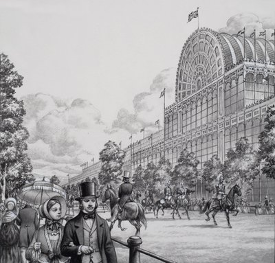 Crystal Palace (gouache op papier) door Pat (1907-95) Nicolle