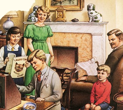 Luisteren naar het kinderuurtje door Pat (1907-95) Nicolle
