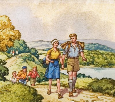 Wandelen in de jaren na de Eerste Wereldoorlog door Pat (1907-95) Nicolle