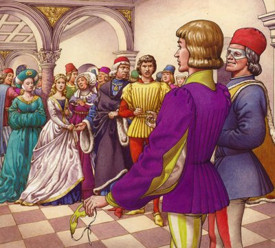 Romeo en Julia (gouache op papier) door Pat (1907-95) Nicolle