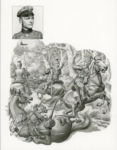 De Rode Baron, op het land door Pat (1907-95) Nicolle