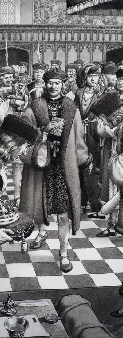 Ongeïdentificeerd historisch tafereel door Pat (1907-95) Nicolle