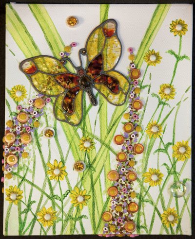 Vlinders, Geel  Bruin, 2016 door Pat Scott