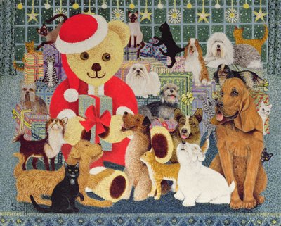 Vrolijk kerstfeest (olieverf op doek) door Pat Scott