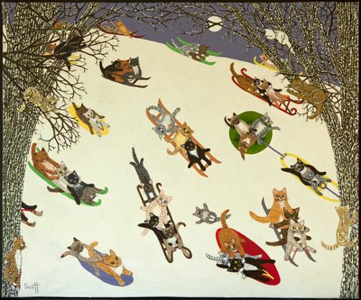 Vasthouden, 2011 (acryl op calico) door Pat Scott