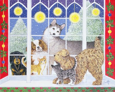 Feestje (acryl op calico) door Pat Scott