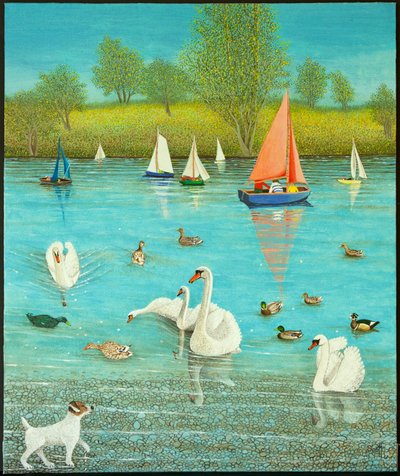 Keeping a Watchful Eye, 2013 (acryl op calico) door Pat Scott