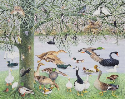 De vreemde eend (acryl op doek) door Pat Scott