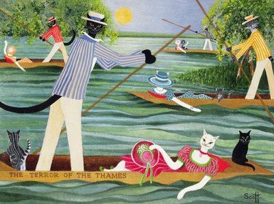 Die zomerse punts (olieverf op doek) door Pat Scott