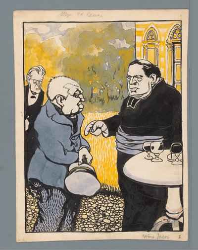Spotprent op de Rooms-katholieke kerk Vrije Keuze door Patricq Kroon (signed by artist)