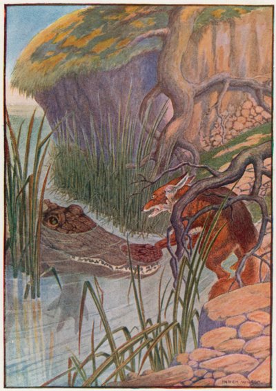 "Oh jee! De grote alligator heeft mijn poot in zijn mond!" door Patten Wilson