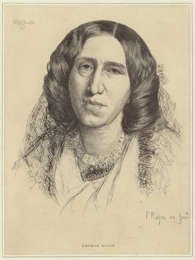 Portret van George Eliot door Paul Adolphe Rajon