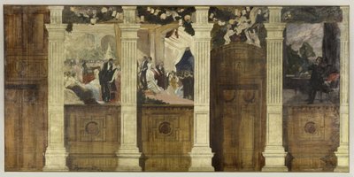 Schets voor het stadhuis van het 4e district: Le Bal à la ville ou La Fête mondaine door Paul Albert Besnard