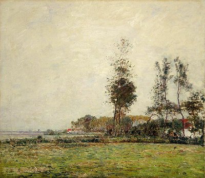 Holland, Landschap met Bomen en Huizen door Paul Baum