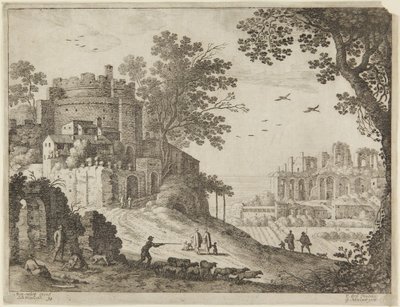 Kasteel en herders door Paul Bril