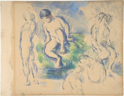 Badende (recto); Stillleben (verso) door Paul Cézanne