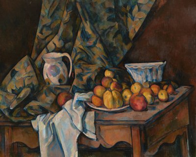 Stilleven met appels en perziken door Paul Cézanne