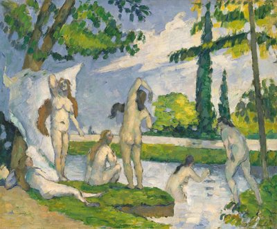Badhuisgangers, 1874-75 door Paul Cézanne