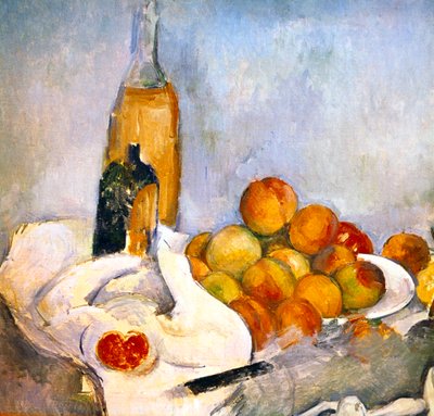 Flessen en appels, ca. 1870-1906 door Paul Cézanne