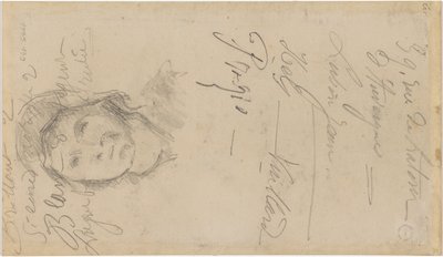 Cézanne - FWN 3005-52b, Naar Louis Le Nain, Vrouw met een bonnet, 1884-87 door Paul Cézanne