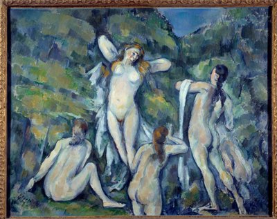 Vier baders door Paul Cézanne