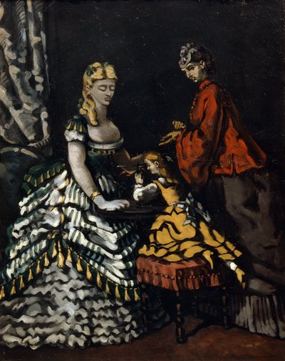 Interieur met Twee Vrouwen en een Kind, ca. 1861 door Paul Cézanne