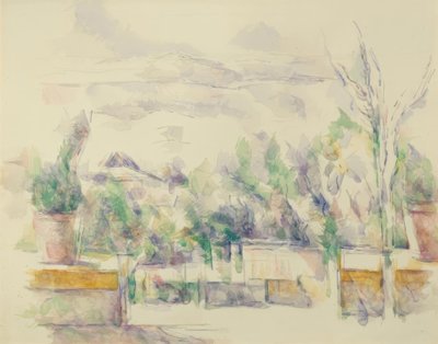 Het terras van de tuin van Lauves door Paul Cézanne