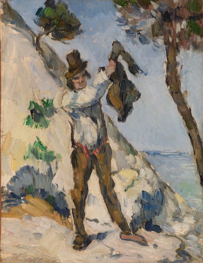 Man met een Jas door Paul Cézanne