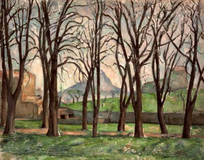 Kastanjebomen van Jas de Bouffan in de winter door Paul Cézanne