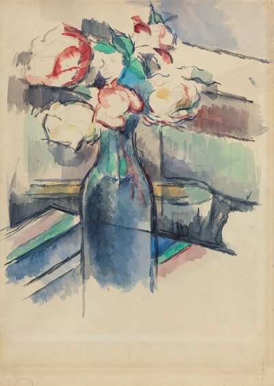 Rozen in een Fles [recto] door Paul Cézanne