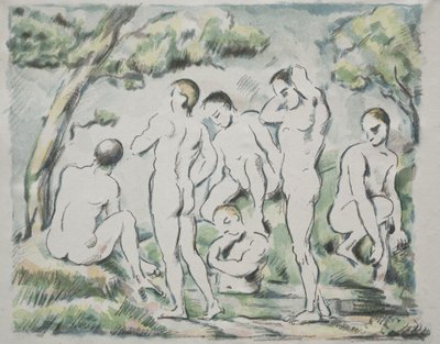 De Baadsters door Paul Cézanne
