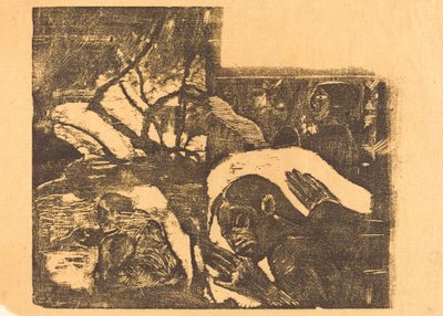 Een Maori Vrouw in een Bos; Manao Tupapau (Zij wordt Achtervolgd door een Geest) door Paul Gauguin