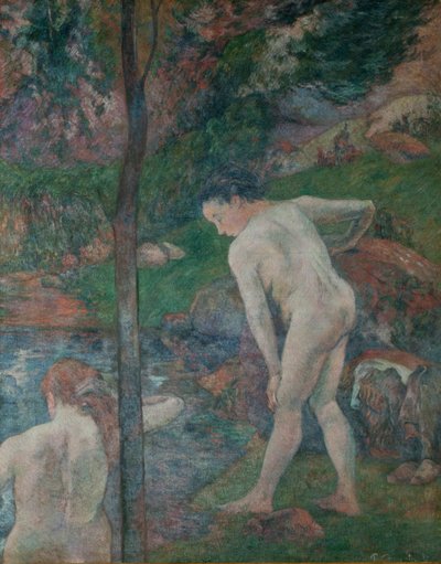 Baden in Bretagne Twee baders, 1887 door Paul Gauguin