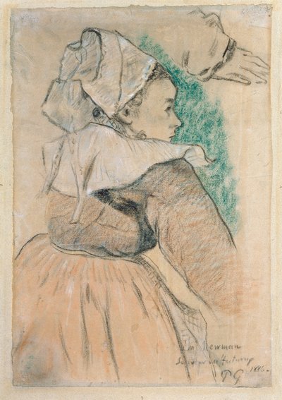 Bretonse vrouw in rechter profiel, 1886 door Paul Gauguin