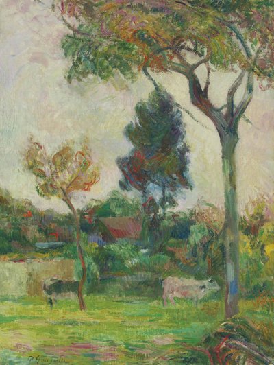 Frans: Deux vaches au pré, ou Les Deux vaches Twee koeien in de wei door Paul Gauguin