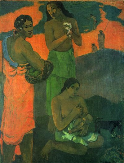 Frans: Femmes sur le bord de la mer, ou Maternité I Vrouwen aan de kust (Motherhood I) door Paul Gauguin