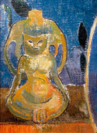 La belle Angele, Madame Satre (1868-1932) hotelier in Pont Aven, detail van het beeldhouwwerk door Paul Gauguin