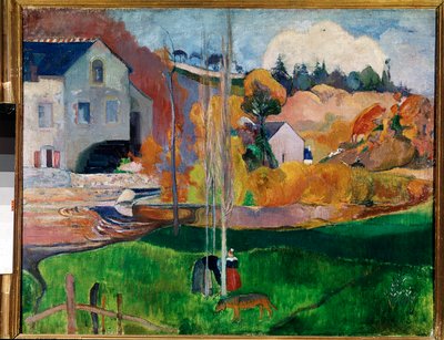Landschap in Bretagne, de molen David door Paul Gauguin